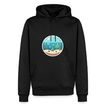 Unterwasserblase - Männer Premium Bio Hoodie - Schwarz - Vorne - Nico (187cm)