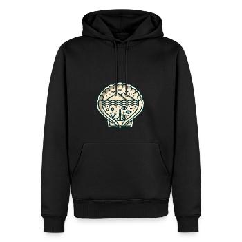 Muschel mit Meerblick - Männer Premium Bio Hoodie - Schwarz - Vorne - Nico (187cm)