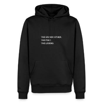 The Grandmother The Poet The Legend - Men’s Premium Organic Hoodie - black - Front - Nico (187cm)