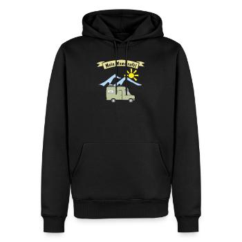 mein womo ruft - Männer Premium Bio Hoodie - Schwarz - Vorne - Nico (187cm)