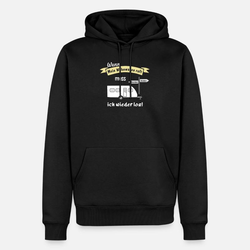 mein wohnwagen ruft - Männer Premium Bio Hoodie - Schwarz