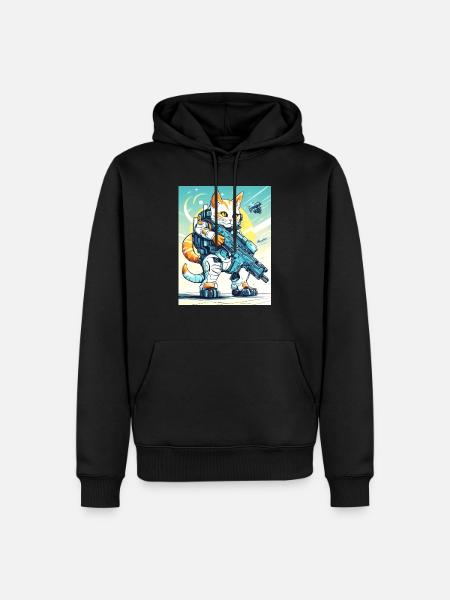 Cat Warrior - Men’s Premium Organic Hoodie - black