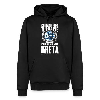 Therapie Kreta - Urlaub Geschenk Stalis Iraklio - Männer Premium Bio Hoodie - Schwarz - Vorne - Nico (187cm)