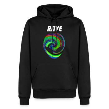 rave rave rave - Sweat à capuche Premium bio Homme - noir - Devant - Nico (187cm)