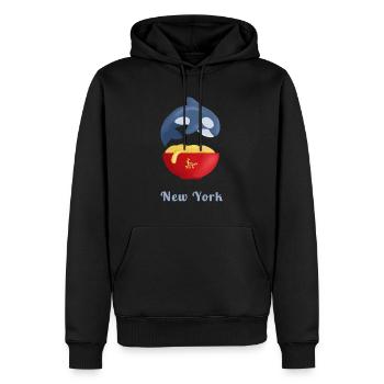 New York - Sweat à capuche Premium bio Homme - noir - Devant - Nico (187cm)