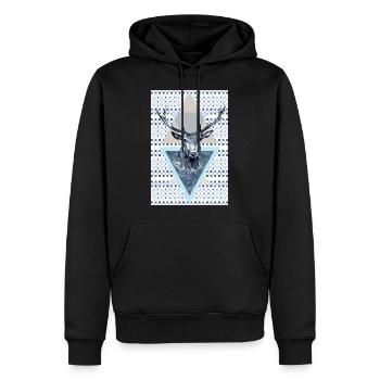 Hirschkönig des Waldes - Männer Premium Bio Hoodie - Schwarz - Vorne - Nico (187cm)