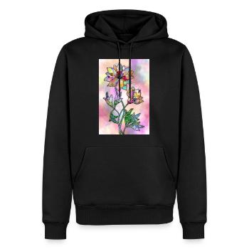 Bunte Blumen - Männer Premium Bio Hoodie - Schwarz - Vorne - Nico (187cm)