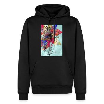 Bunte Blume - Männer Premium Bio Hoodie - Schwarz - Vorne - Nico (187cm)
