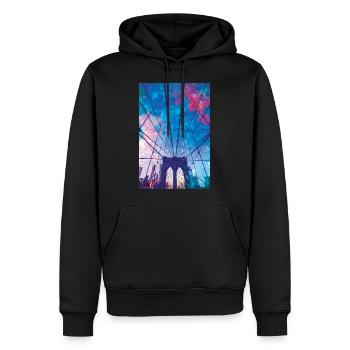 01 Brooklyn Bridge Poster Margarita Art - Männer Premium Bio Hoodie - Schwarz - Vorne - Nico (187cm)