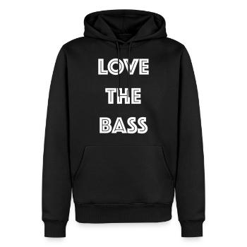 Love The Bass - Männer Premium Bio Hoodie - Schwarz - Vorne - Nico (187cm)