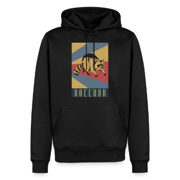 Raton laveur rétro raton laveur - Sweat à capuche Premium bio Homme - noir - Devant - Nico (187cm)