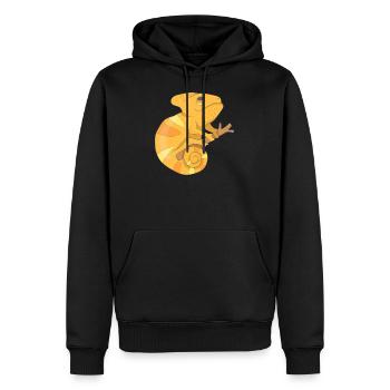 Caméléon - Sweat à capuche Premium bio Homme - noir - Devant - Nico (187cm)