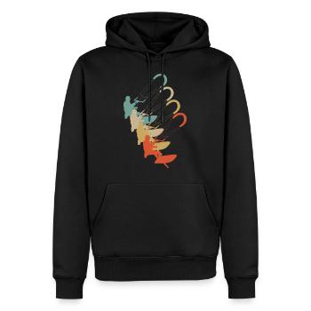 Vintage Retro Style Kitesurfen Lenkdrachensegeln - Männer Premium Bio Hoodie - Schwarz - Vorne - Nico (187cm)