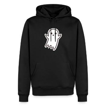 Gespenst - Männer Premium Bio Hoodie - Schwarz - Vorne - Nico (187cm)