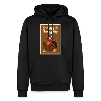 Thanksgiving Truthahn Pute Erntedankfest - Männer Premium Bio Hoodie - Schwarz - Vorne - Nico (187cm)
