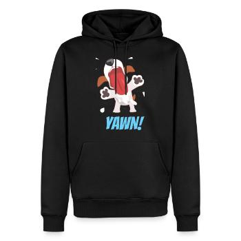 Hund - Männer Premium Bio Hoodie - Schwarz - Vorne - Nico (187cm)