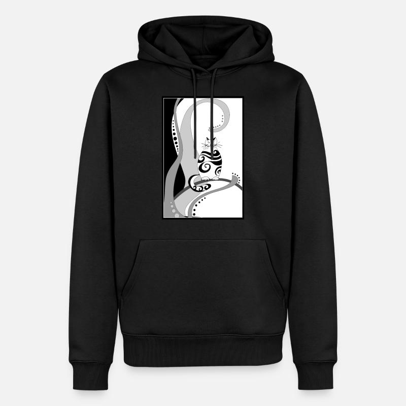 chat - Sweat à capuche Premium bio Homme - noir