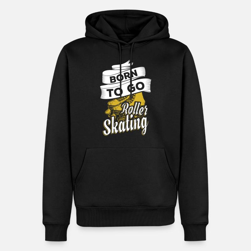 Rollschuhe - Männer Premium Bio Hoodie - Schwarz
