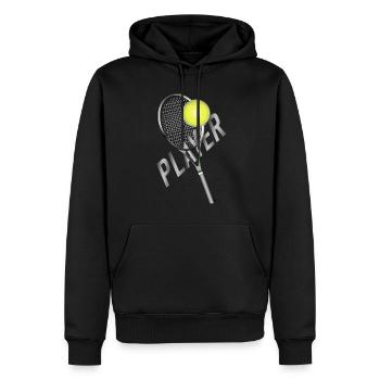 Tennisspieler - Männer Premium Bio Hoodie - Schwarz - Vorne - Nico (187cm)