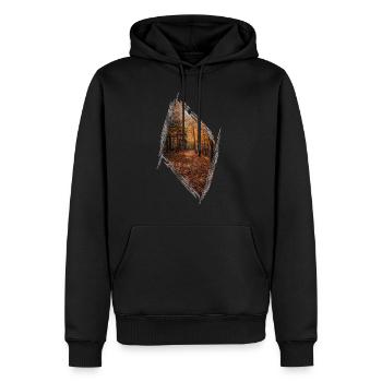 Herbst - Männer Premium Bio Hoodie - Schwarz - Vorne - Nico (187cm)