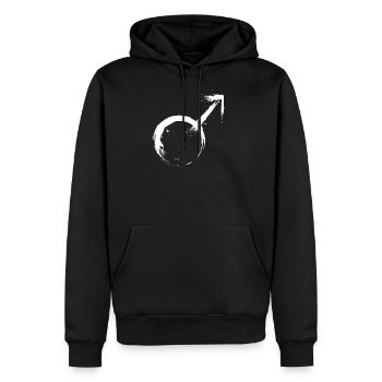 Männliches Geschlechtssymbol Symbol Vektor - Sweat à capuche Premium bio Homme - noir - Devant - Nico (187cm)