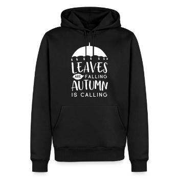 Funny Rain Autumn Sweet Gift - Männer Premium Bio Hoodie - Schwarz - Vorne - Nico (187cm)