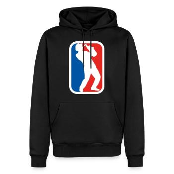 Saxophone musicien - Sweat à capuche Premium bio Homme - noir - Devant - Nico (187cm)