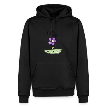 FLOWER-POWER - Sweat à capuche Premium bio Homme - noir - Devant - Nico (187cm)