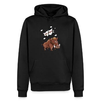 be wild - Männer Premium Bio Hoodie - Schwarz - Vorne - Nico (187cm)