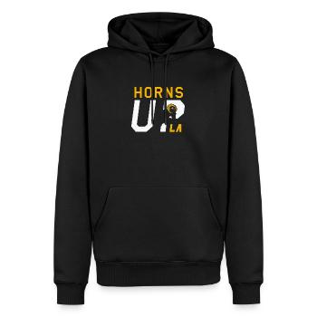 Football Fan Design Horns LA - Männer Premium Bio Hoodie - Schwarz - Vorne - Nico (187cm)