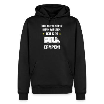 la maison de retraite peut attendre - Sweat à capuche Premium bio Homme - noir - Devant - Nico (187cm)