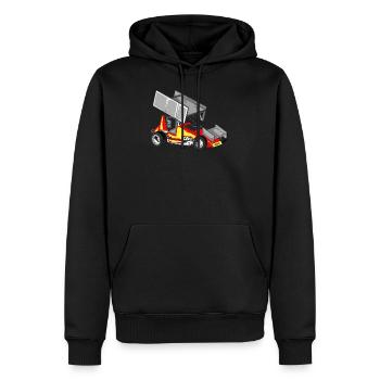 Voiture de course voiture de course - Sweat à capuche Premium bio Homme - noir - Devant - Nico (187cm)
