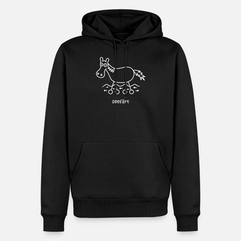 Seepferd, seefärt, Seepferdchen, färt - Männer Premium Bio Hoodie - Schwarz