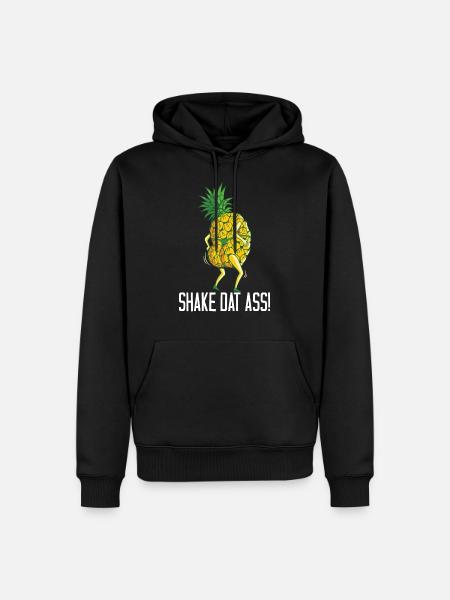 Schud dat kontje! - Twerk-ananas - Mannen Premium Bio hoodie - zwart