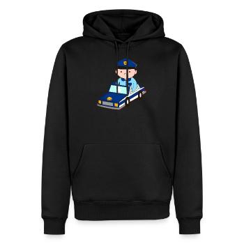 mignon voiture de police enfants cadeau policier sirène - Sweat à capuche Premium bio Homme - noir - Devant - Nico (187cm)