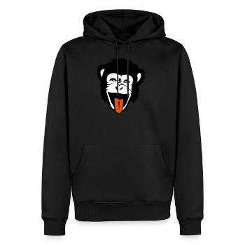 singe gorille tete 1 - Sweat à capuche Premium bio Homme - noir - Devant - Nico (187cm)