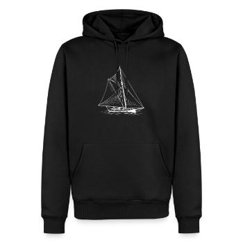 bateau à voile - Sweat à capuche Premium bio Homme - noir - Devant - Nico (187cm)