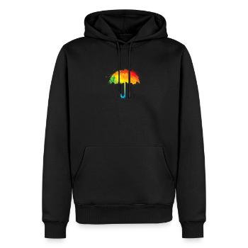 Bunter Regenschirm Regenbogen Farben Umbrella - Männer Premium Bio Hoodie - Schwarz - Vorne - Nico (187cm)