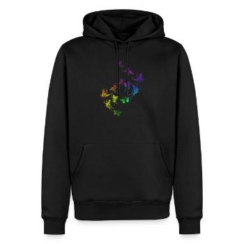 Schmetterling Schwarm Harmonie Regenbogen - Männer Premium Bio Hoodie - Schwarz - Vorne - Nico (187cm)