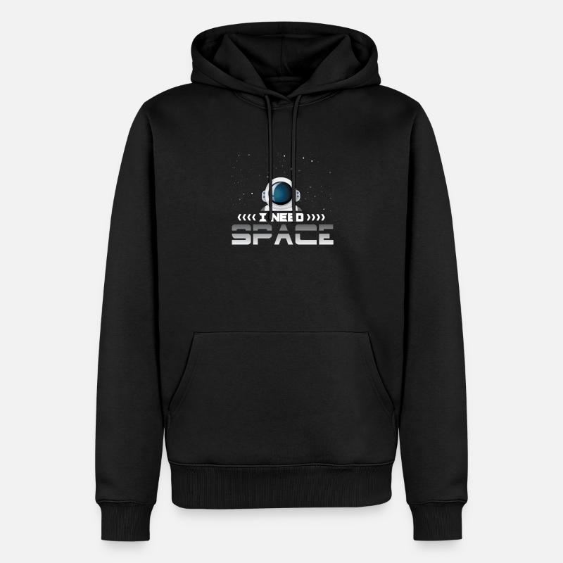 Astronaut I need Space - Männer Premium Bio Hoodie - Schwarz