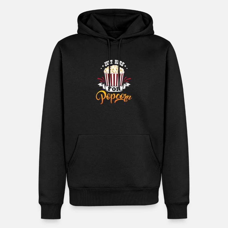Juste ici pour le pop-corn en disant anglais - Sweat à capuche Premium bio Homme - noir