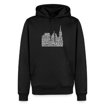 Aachen Stadtteile Design - Männer Premium Bio Hoodie - Schwarz - Vorne - Nico (187cm)
