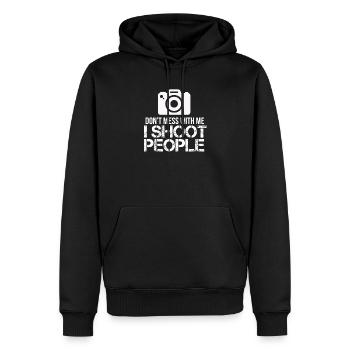Ne plaisante pas avec moi, je tire la caméra des gens - Sweat à capuche Premium bio Homme - noir - Devant - Nico (187cm)