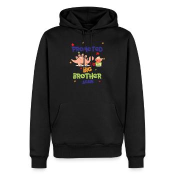 Promu à nouveau grand frère - Sweat à capuche Premium bio Homme - noir - Devant - Nico (187cm)