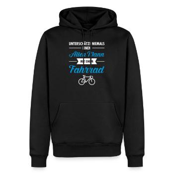 Alter Mann - Fahrrad - Männer Premium Bio Hoodie - Schwarz - Vorne - Nico (187cm)