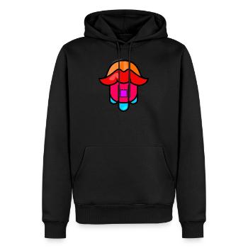 Säure hamsa - BLK - Männer Premium Bio Hoodie - Schwarz - Vorne - Nico (187cm)