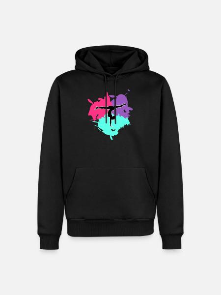 Turnen, Turnerin und Farb Splash - Männer Premium Bio Hoodie - Schwarz