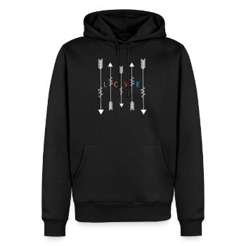 Amour de tir à l'arc - Sweat à capuche Premium bio Homme - noir - Devant - Nico (187cm)