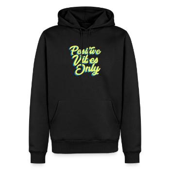Positive Vibes Only - Männer Premium Bio Hoodie - Schwarz - Vorne - Nico (187cm)