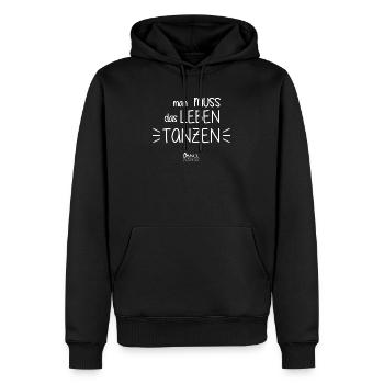 Dance und Fitness - Männer Premium Bio Hoodie - Schwarz - Vorne - Nico (187cm)